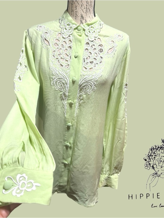 Bob Mackie Tops - Vintage Bob Mackie Wearable Art 100% Silk Blouse with Cutouts Size M